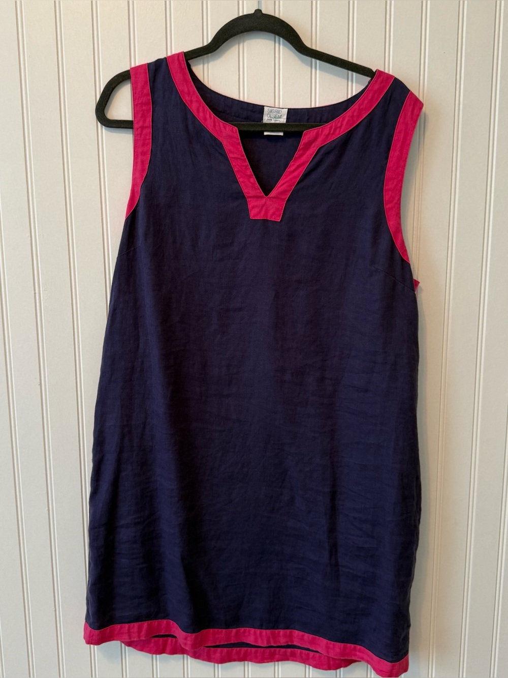 Sigrid Olsen 100% Linen Shift Dress Sleeveless
